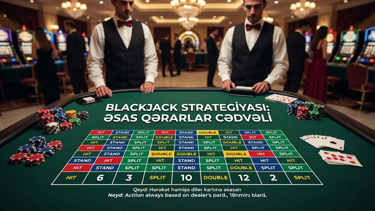 Blackjack strategiyası: əsas qərarlar cədvəli ilə
